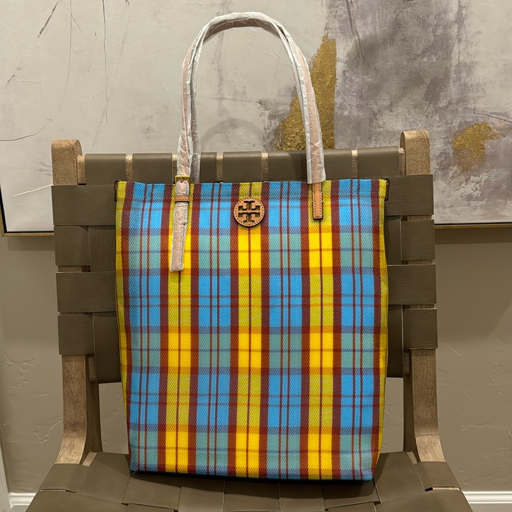 Tory Burch, Emerson, market tote, mesh, and p